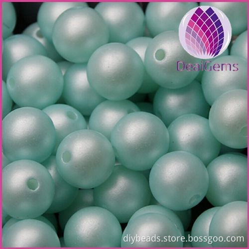 mix color 8mm ABS matte imitation loose pearls with hole for decoration